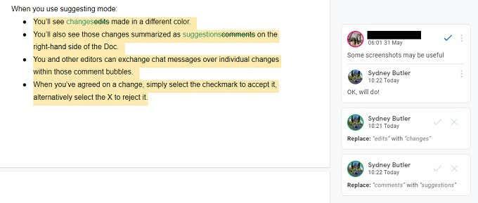 Comment suivre les modifications dans Google Docs