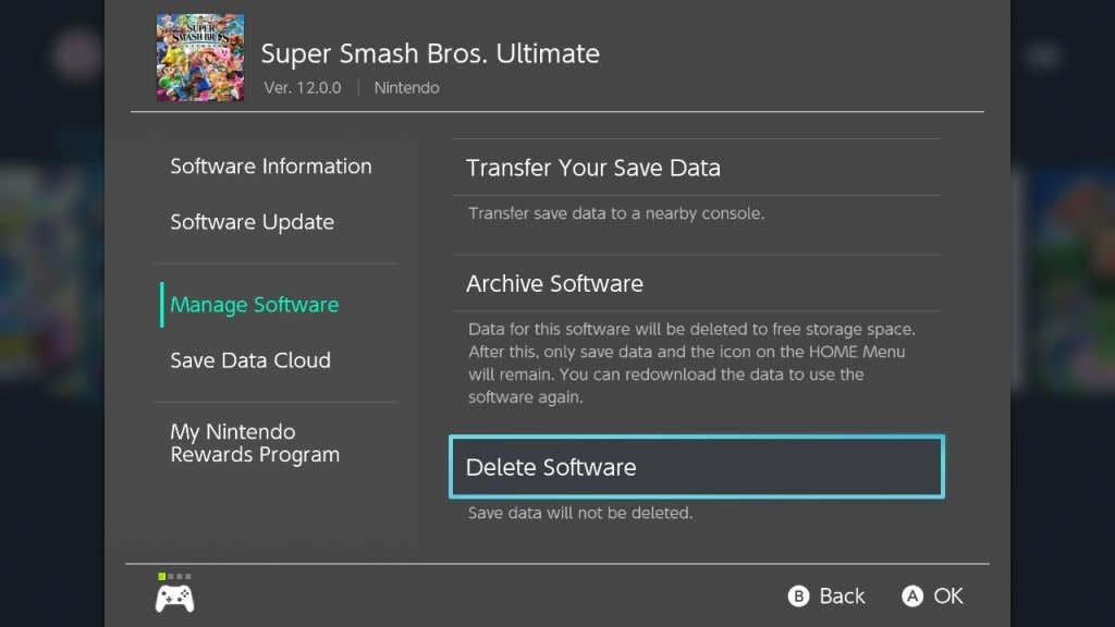 Nintendo Switchでゲームのセーブデータを削除する方法