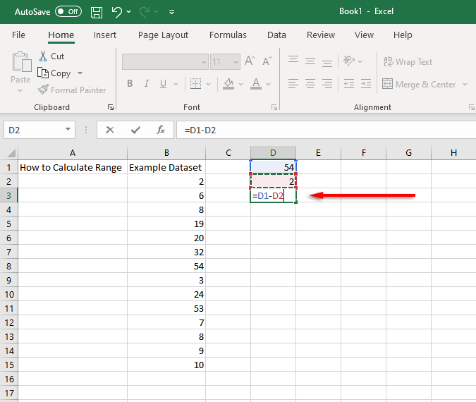 كيفية البحث عن النطاق وحسابه في Excel