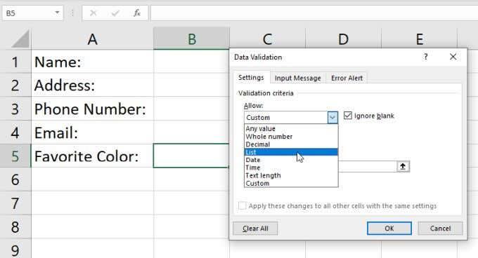 Como criar uma lista suspensa no Excel
