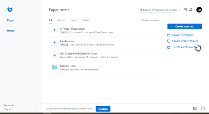 Dropbox Paper 템플릿을 만들고 사용하는 방법