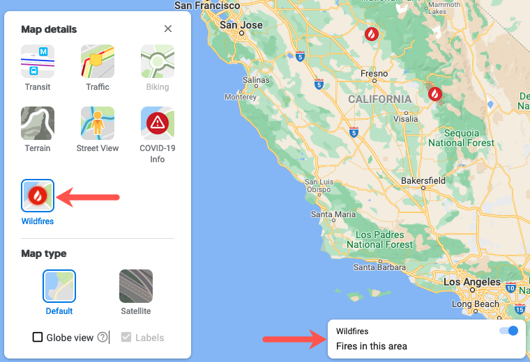 Hoe Google Maps Wildfire Tracking te gebruiken