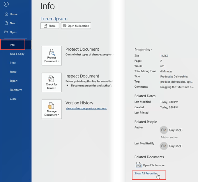 Microsoft Office 문서에서 개인 메타데이터를 완전히 삭제하는 방법