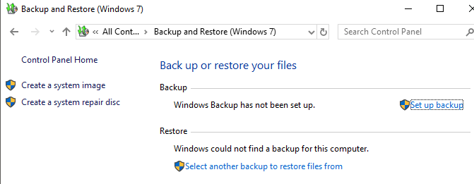 Guida OTT a backup, immagini di sistema e ripristino in Windows 10