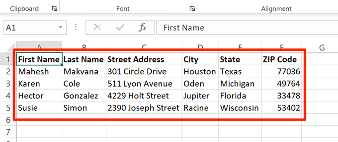 วิธีสร้างป้ายกำกับใน Word จากสเปรดชีต Excel