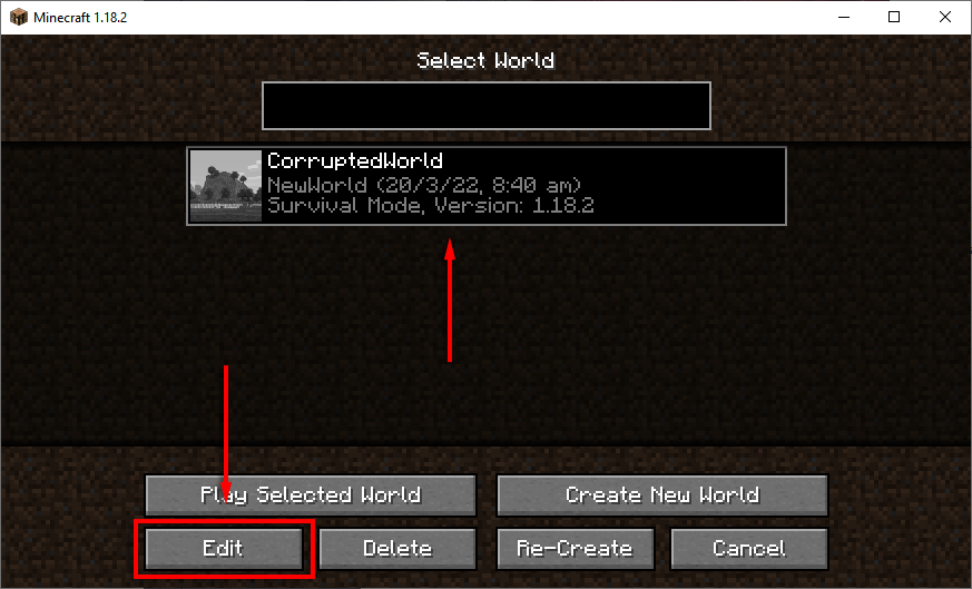 Como consertar um Minecraft World corrompido ou restaurar a partir do backup