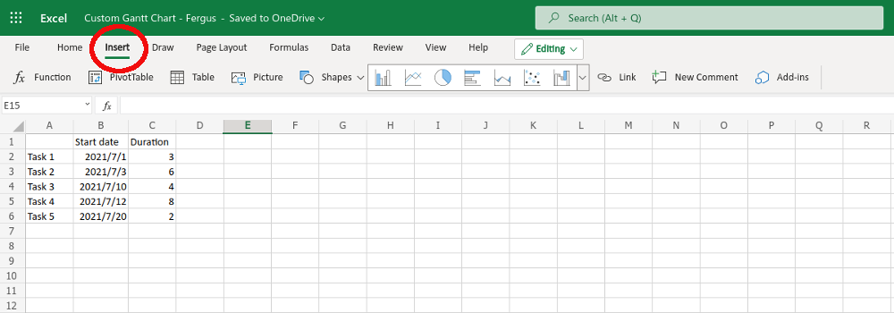 Hoe Gantt-diagrammen te maken in Microsoft Excel