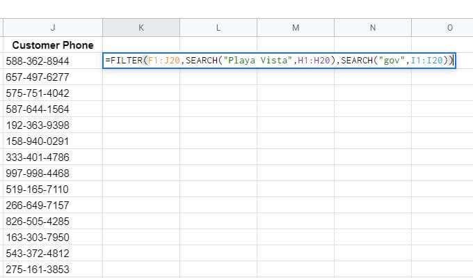 So filtern Sie in Google Sheets