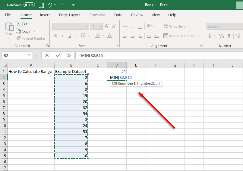 كيفية البحث عن النطاق وحسابه في Excel