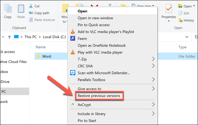 Come ripristinare le versioni precedenti dei file in Windows 10