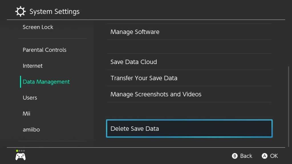 Comment supprimer les données de sauvegarde du jeu sur Nintendo Switch