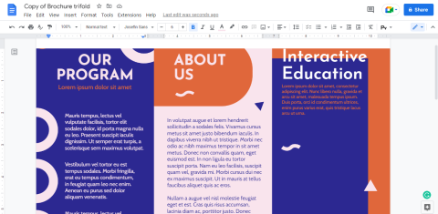 Come creare una brochure o un opuscolo in Google Docs