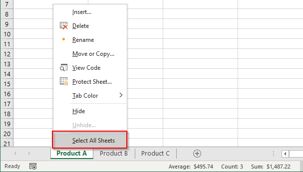 วิธีจัดกลุ่มแผ่นงานใน Excel