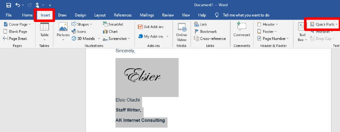 Cómo insertar una firma en un documento de Microsoft Word