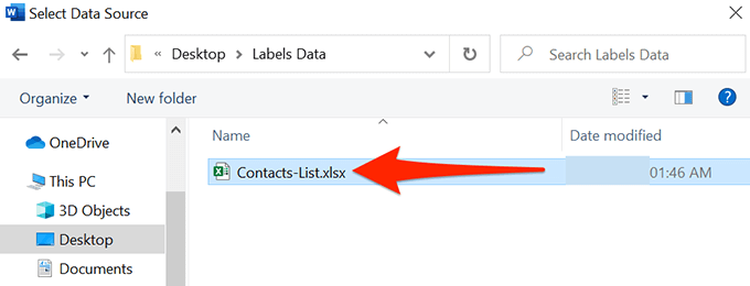 Labels maken in Word vanuit een Excel-spreadsheet