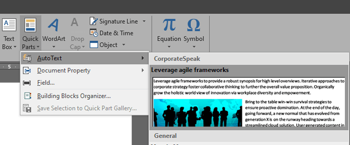 วิธีสร้างและใช้ข้อความอัตโนมัติใน Microsoft Word