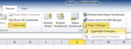 วิธีติดตามการเปลี่ยนแปลงใน Excel