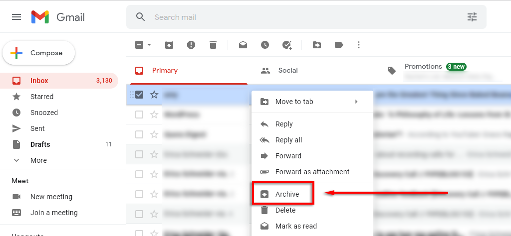 การเก็บถาวรใน Gmail ทำงานอย่างไร