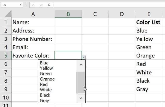 So erstellen Sie eine Dropdown-Liste in Excel