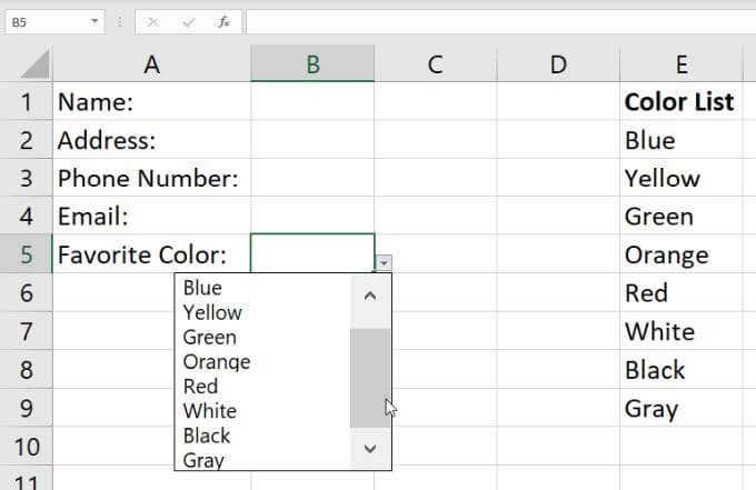 Como criar uma lista suspensa no Excel