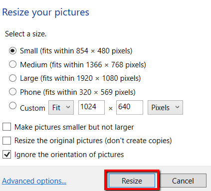 Comment redimensionner des photos en masse avec Windows 10