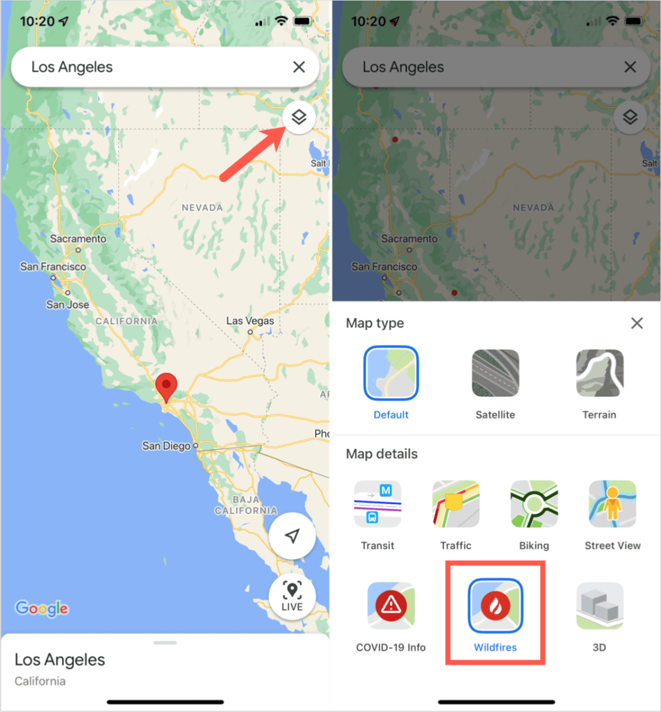 Hoe Google Maps Wildfire Tracking te gebruiken