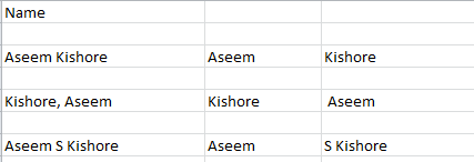 Hoe voor- en achternamen te scheiden in Excel