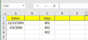 كيفية طرح التواريخ في Excel