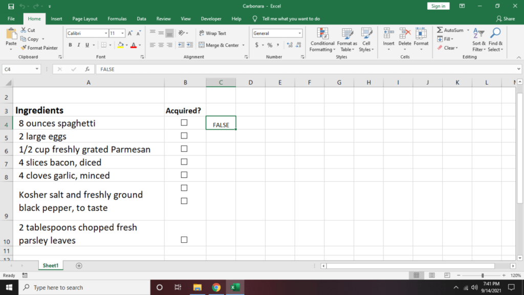 Cara Membuat Senarai Semak dalam Excel