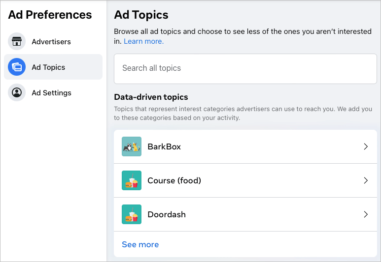 Como alterar suas preferências de anúncios no Facebook