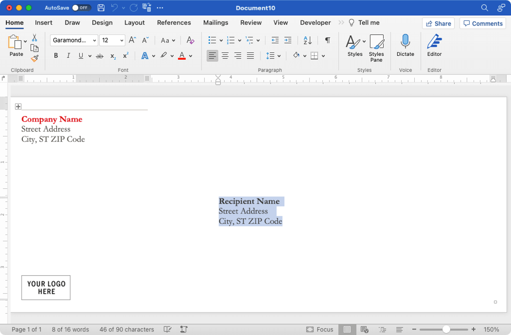 Cara Mencetak pada Sampul Surat dalam Microsoft Word