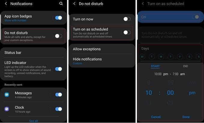 Android でおやすみモードの設定を構成する方法