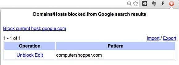 如何從谷歌搜索結果中阻止某些網站