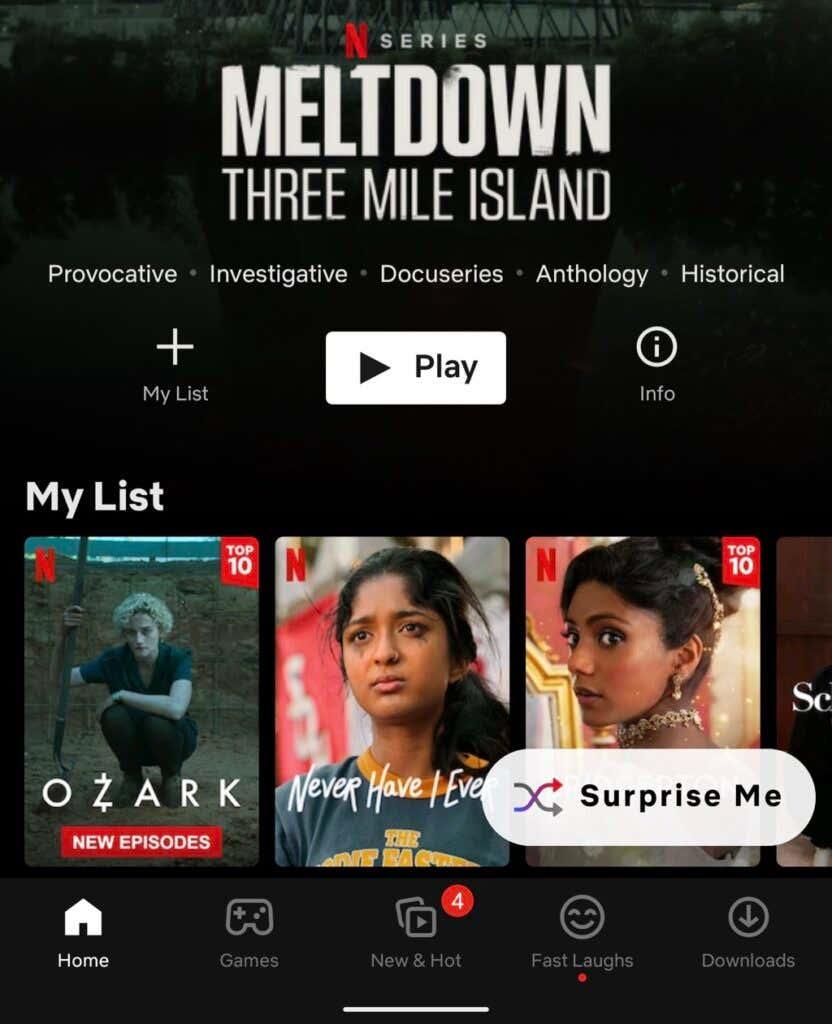 كيفية استخدام ميزة تشغيل شيء عشوائي في Netflix