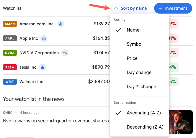 Cum să configurați o listă de urmărire a stocurilor pe Google Finance