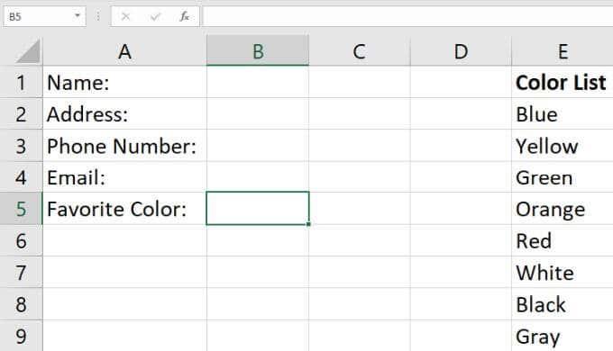 Cum se creează o listă derulantă în Excel