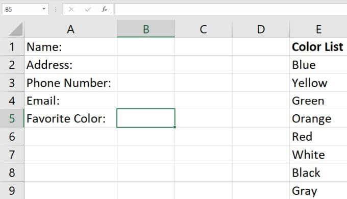 Como criar uma lista suspensa no Excel