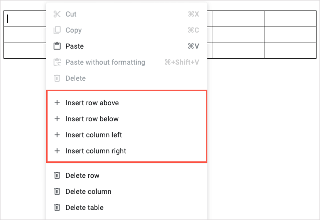 Come aggiungere, modificare, ordinare e dividere una tabella in Google Docs