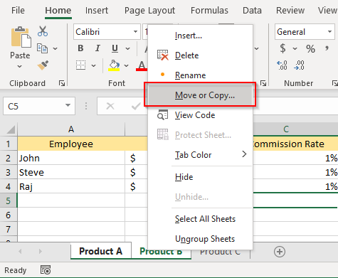 كيفية تجميع أوراق العمل في Excel