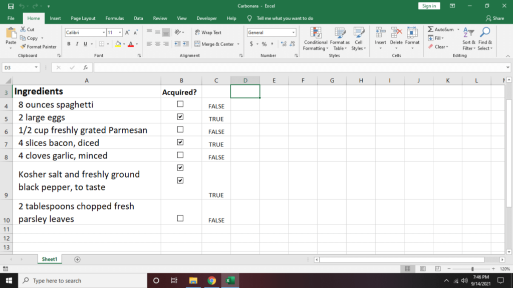 Como fazer uma lista de verificação no Excel