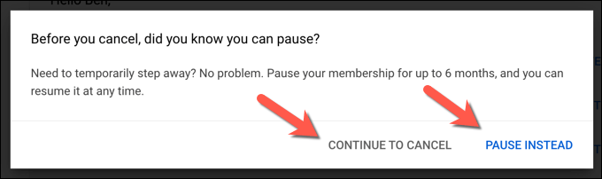 Como cancelar ou pausar uma assinatura do YouTube Premium