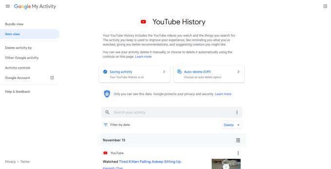 YouTube の履歴と検索アクティビティを削除する方法