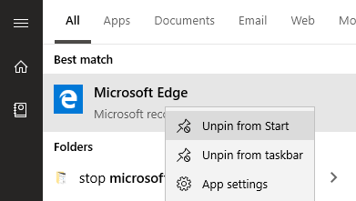 Como ignorar o Microsoft Edge no Windows 10