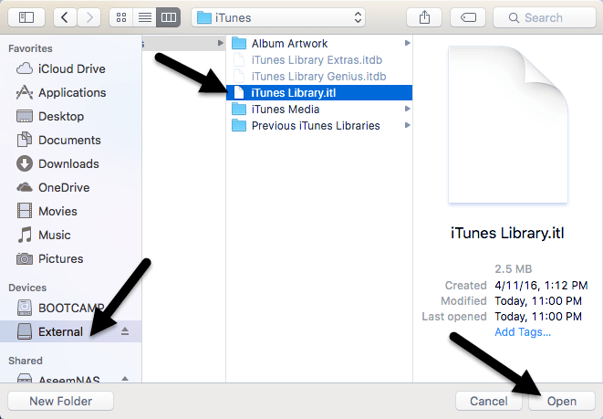 Come configurare una libreria iTunes su un disco rigido esterno o NAS