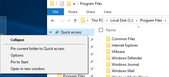 Establecer carpeta predeterminada al abrir Explorer en Windows 10