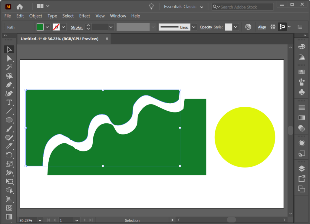 วิธีการตัดรูปร่างใน Illustrator