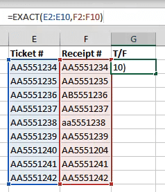 Cum să găsiți valorile potrivite în Excel