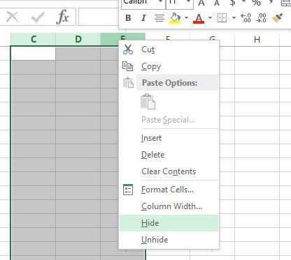 如何在 Excel 中隱藏工作表、單元格、列和公式