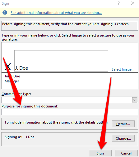 Een handtekening invoegen in een Microsoft Word-document