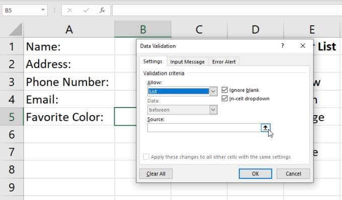 Excel でドロップダウン リストを作成する方法